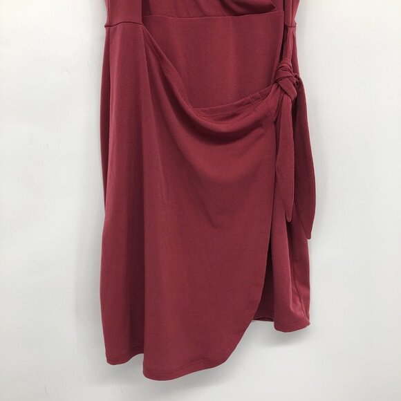 BCBGeneration Dark Rose Surpliced V-Neck Side Tie Mini Dress size S - Picture 7 of 16